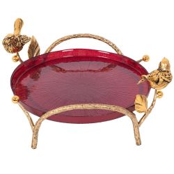 Фруктовница-конфетница Терра (поднос) Бронза Бордовой