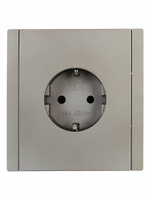 FORTE&PIANO Розетка 1-местная с заземлением с защитными шторками безвинтовое крепление 16А FP513 сталь IEK
