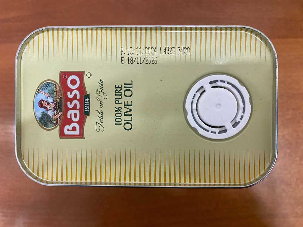 Оливковое масло BASSO (Pure) 3 литра в жестяной банке-канистре Италия