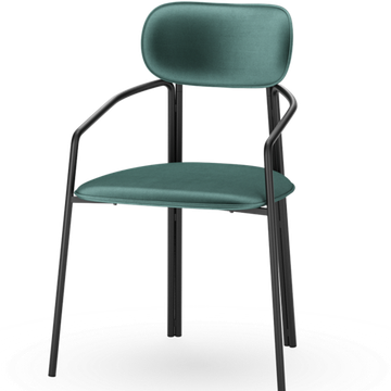 Стул ror, round, велюр, черный/зеленый