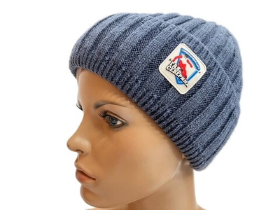 Шапка Клубная вязаная флис (джинсовый)