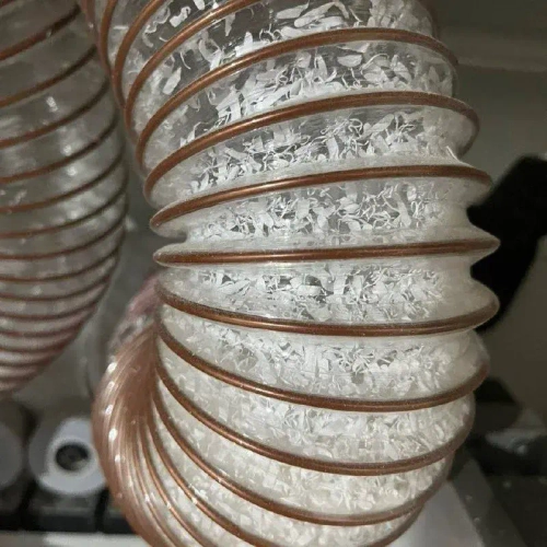 Воздуховод шланг рукав полиуретановый 80 мм армированный проволокой шланг 3 м для аспирации стружкоотсоса и вытяжки