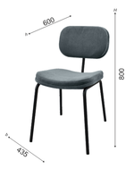 Стул Осло основание металл чёрный муар, сидение и спинка ткань велюр оранжевый
