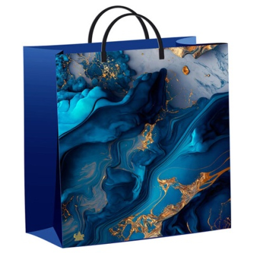 Пакет с пластиковой ручкой , мягкий пластик, 30х30см, "Голубая лагуна", 140мкм, ШК0988