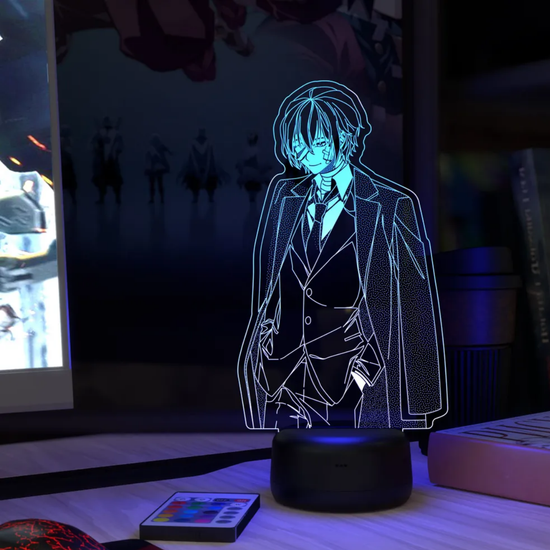 3D лампа Великий из Бродячих псов Осаму Дадзай 2