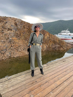 Комбинезон на молнии в оттенке хакки