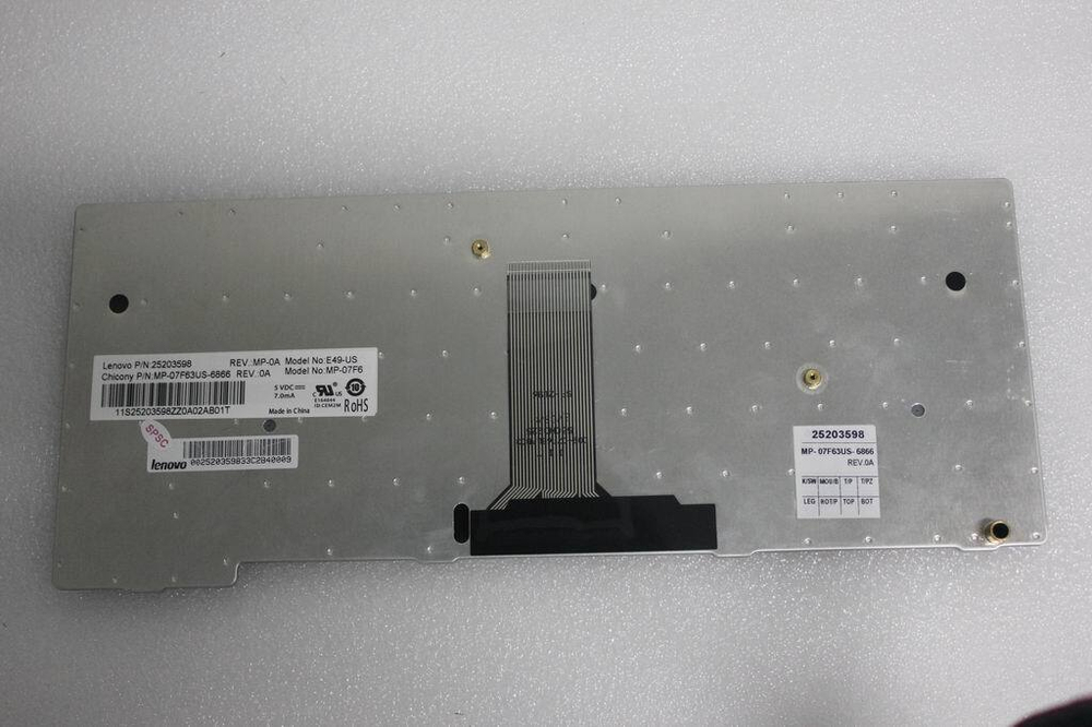 Клавиатура для ноутбука Lenovo E49 раскладка - английская, без подсветки, черная (25203598), оригинал