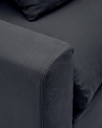 Nora Диван 4-х местный со съемным чехлом серо-антрацитовый из льна и хлопка