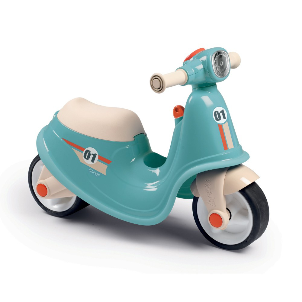 Детская каталка-скутер Smoby 721006 синяя с тихими колёсами для малышей от 18 месяцев — фото 1