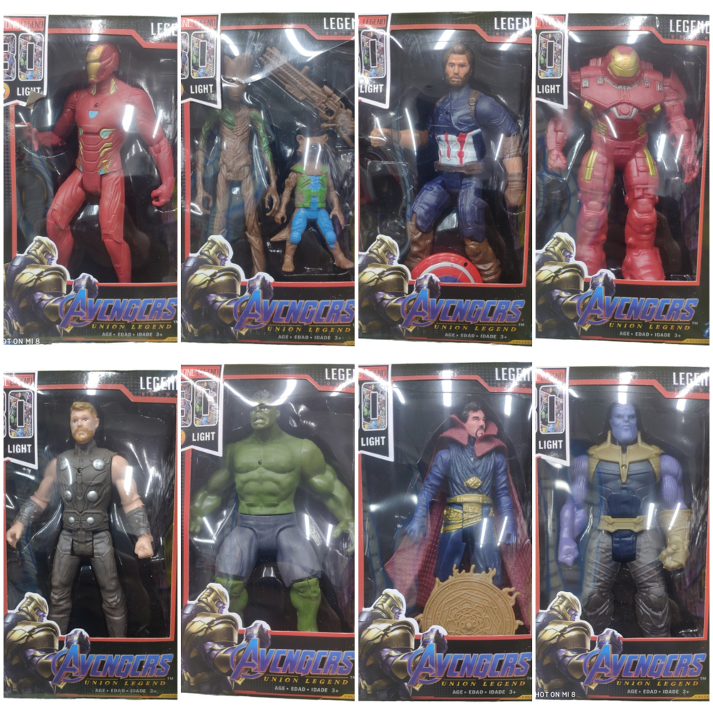 Фигурки супергероев Мстители Марвел, "AVENGERS - Union Legend / Unionl Legend, 80 Light/ 8шт