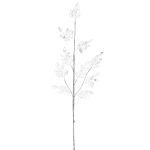 Ветка декоративная «Сияющие листья» 65 см, Серебро