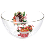 Салатник стеклянный 800мл «Зимняя фантазия» 2 деколи, 6 видов