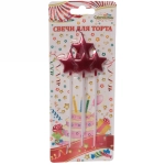 Свечи для торта «Глянцевая звезда» 4 шт. 14 см, фуксия