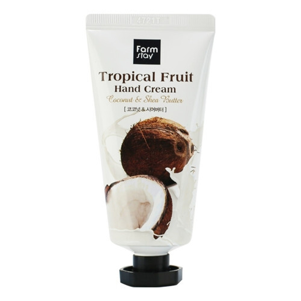 Крем для рук с кокосом и маслом ши FarmStay Tropical fruit hand cream, 50 мл