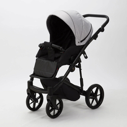 Детская коляска Adamex Mobi 2 в 1 M-PS46 (СВЕТЛО-СЕРЫЙ+СВЕТЛО-СЕРАЯ КОЖА)