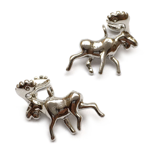 Подвеска "Лось" 17х14 мм, родий