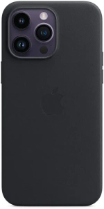 Чехол-накладка Leather Case with MagSafe для iPhone 15 Pro Max натуральная кожа (черный)