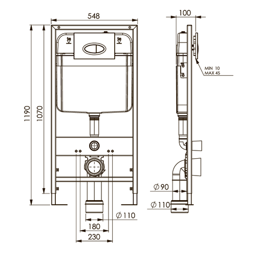Boheme 666 Система инсталляции для подвесного унитаза