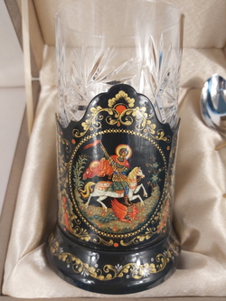 Чайный набор "Георгий Победоносец" (Ручная роспись Палех)