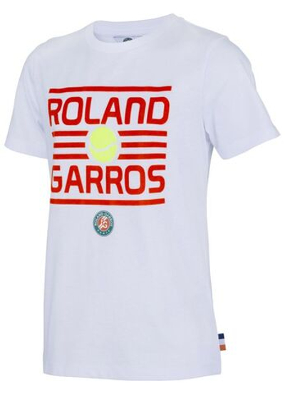 Футболка для мальчика теннисная Roland Garros 2024 T-Shirt - white