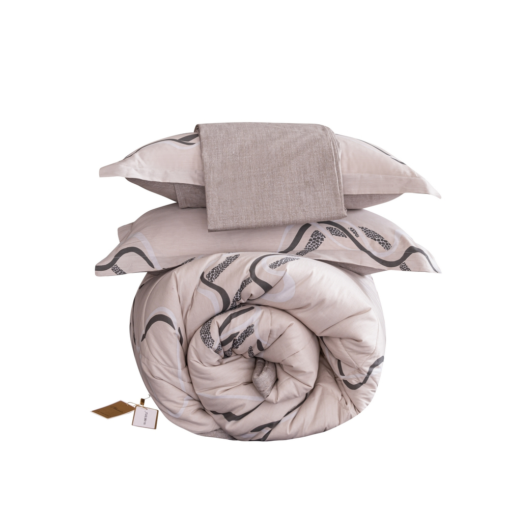 Комплект постельного белья Сатин с Одеялом 100% хлопок 160x80 на резинке OBR152