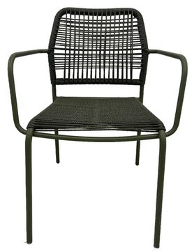 Стул уличный Vivi зеленый из металла и шнура