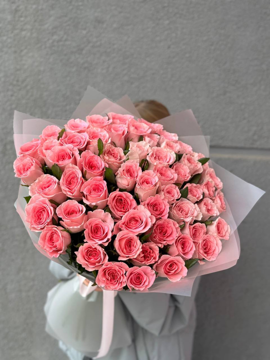 Букет из 55 роз Мандала 60см Акция