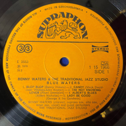 Винтажная виниловая пластинка LP Benny Waters and The Traditional Jazz Studio Blue Waters (Чехословакия 1976)