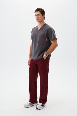 Брюки медицинские мужские Гекай, бордо