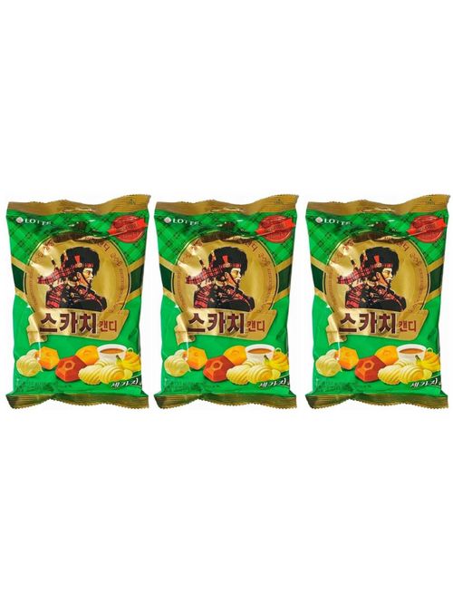 Карамель Lotte Скотч Трио сливки, кофе, банан 157 г, 3 шт
