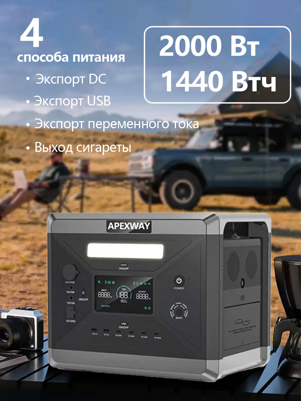 Портативная электростанция 2000Вт APEXWAY