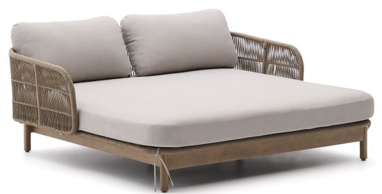 Двухместный шезлонг Catalina из бежевого шнура и массива акации Испания La Forma