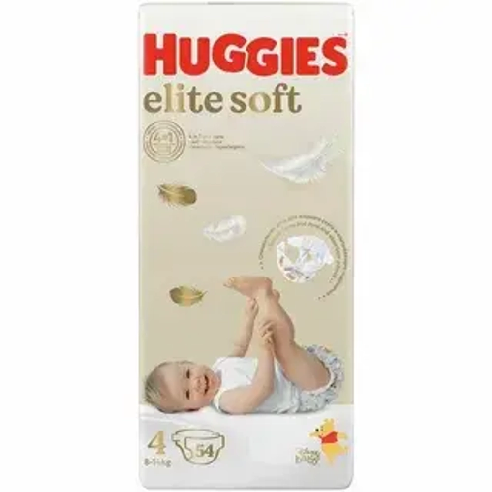 Детские подгузники Huggies Elite Soft размер 4 54 шт. 8-14 кг.