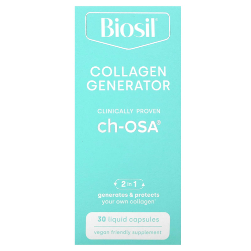 Biosil, Collagen Generator, средство для стимулирования производства коллагена, 30 капсул с жидкостью