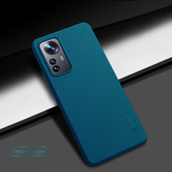 Тонкий жесткий чехол синего цвета от Nillkin для Xiaomi Mi 12 Lite 5G, серия Super Frosted Shield