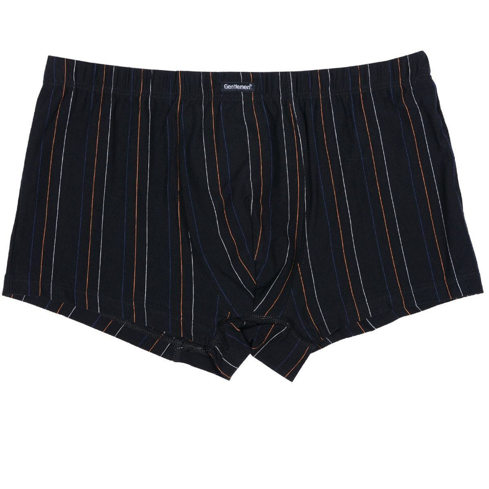 Мужские трусы-боксеры с тонкими разноцветными полосками (Размер: L) (Цвет: черный)