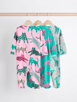 Комбинезон / Cлип для малышей Next B76-747, 3 шт., Розовый, Зеленый