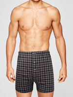 Мужские трусы-боксеры свободного кроя в клеточку (Размер: XXL) (Цвет: черный)