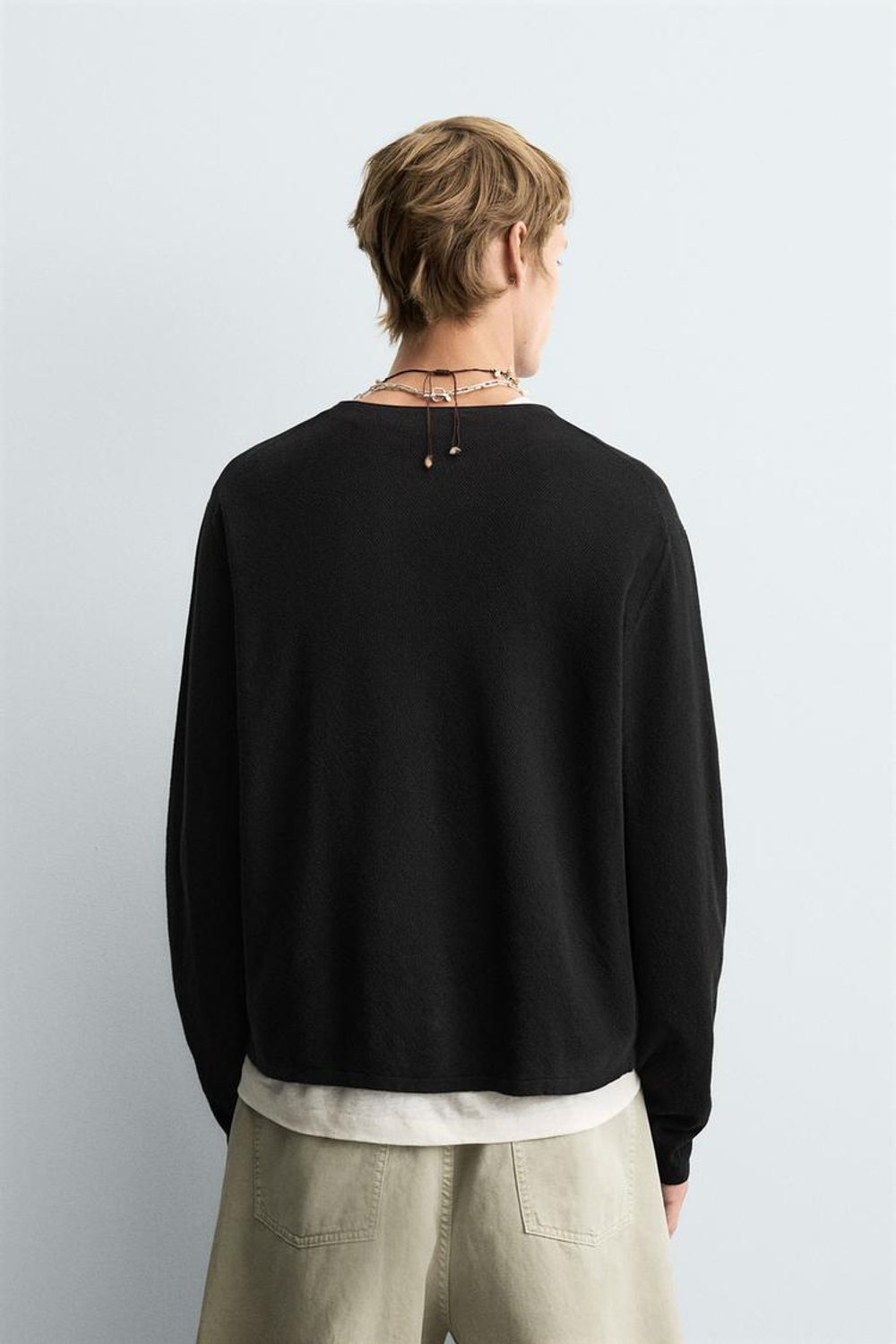 ZARA ДЖЕМПЕР СВОБОДНОГО КРОЯ, ЧЕРНЫЙ