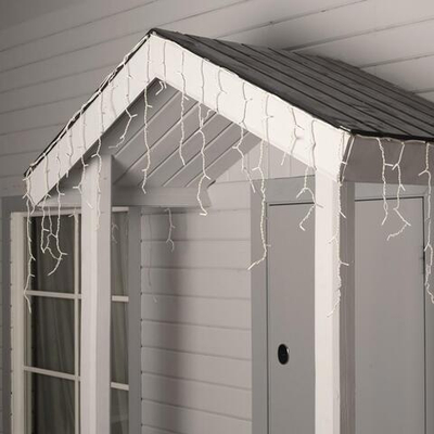 Гирлянда с белой нитью, мультисвечением и 8 режимами «Бахрома» (4х0,6 м)