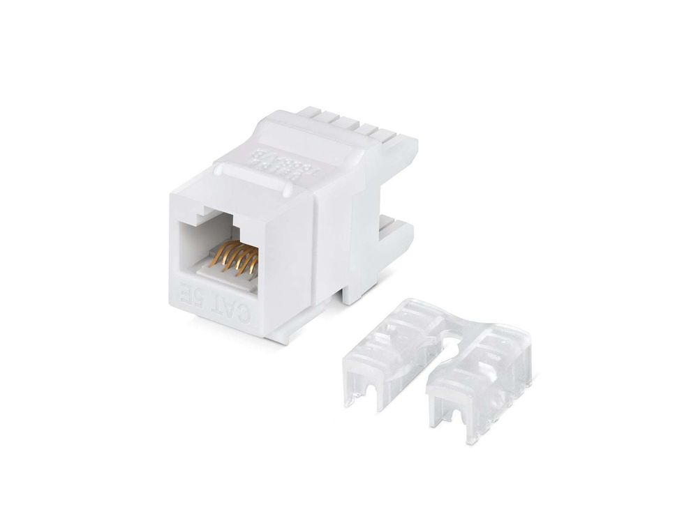 Вставка Keystone Jack RJ-45(8P8C) Ripo, 180 градусов, категория 5e, Dual IDC (110&amp;Krone type), бела