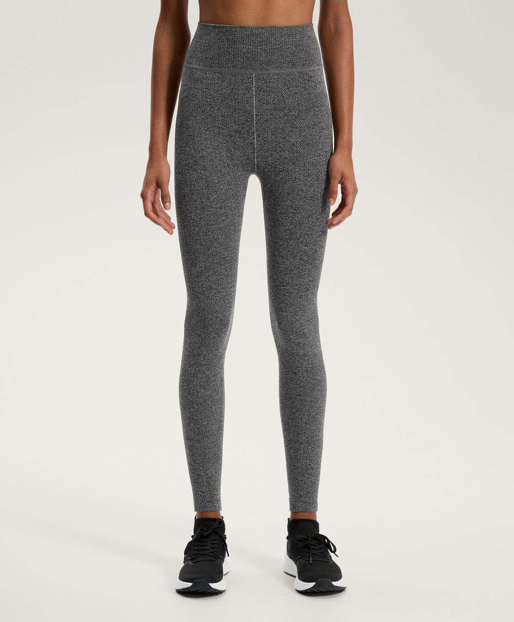 OYSHO Бесшовные легинсы длиной до щиколотки 65 см, темно-серый меланж