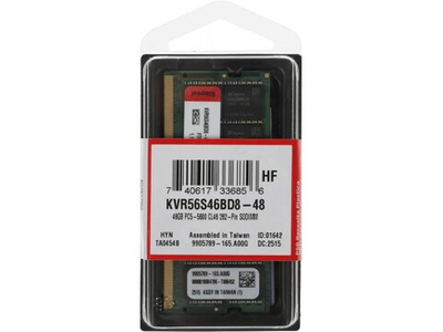 Оперативная память Kingston Value RAM KVR56S46BD8-48, DDR5 1х 48ГБ 5600 МГц, SODIMM, RTL