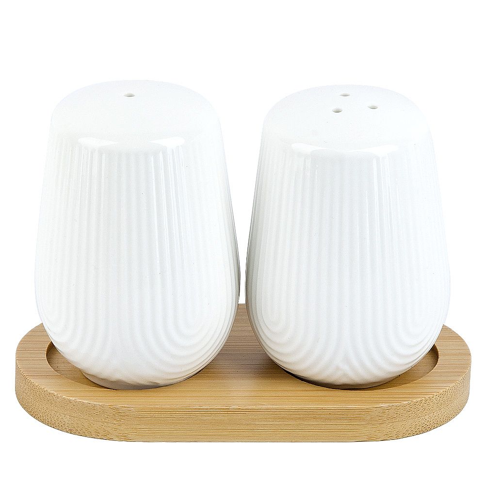 Набор для специй солонка,перечница " " 11,5х6х8см на бамбуковой подставке