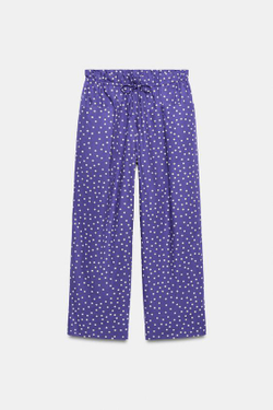 ZARA БРЮКИ В ГОРОШЕК — ZW COLLECTION, ЛИЛОВЫЙ