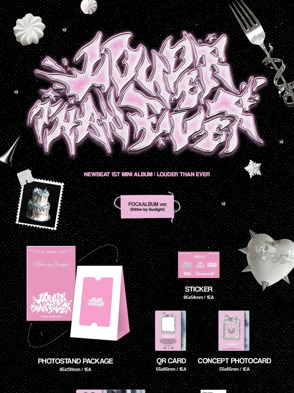 Альбом NEWBEAT - LOUDER THAN EVER 1st Mini Album POCAALBUM SET (9 items)