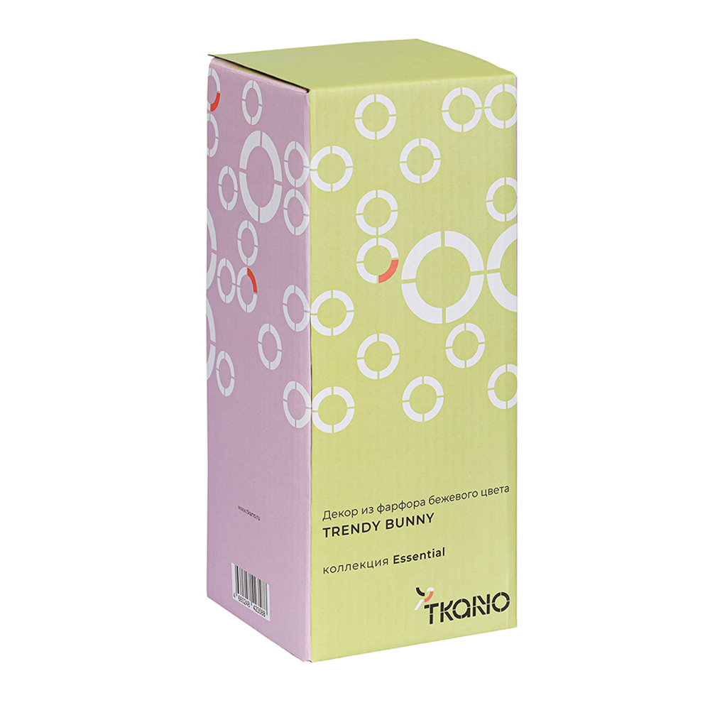 Декор из фарфора бежевого цвета trendy bunny из коллекции essential, 9,2х9,2x22,6 см