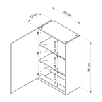 Кухонный модуль угловой 96х32х96, Виола, навесной, шкаф, ЛДСП, белый, Dipriz