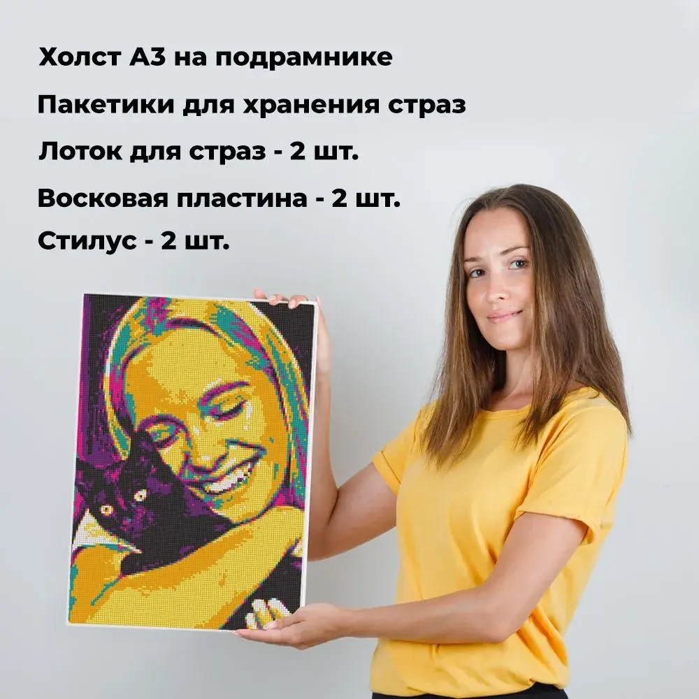 Алмазная мозаика на подрамнике QBRIX POP-ART А3