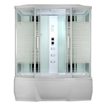 Душевая кабина Loranto CS 77-4 150x85x215 с тропическим душем, раздвижная дверь, белый профиль (CS00054497)